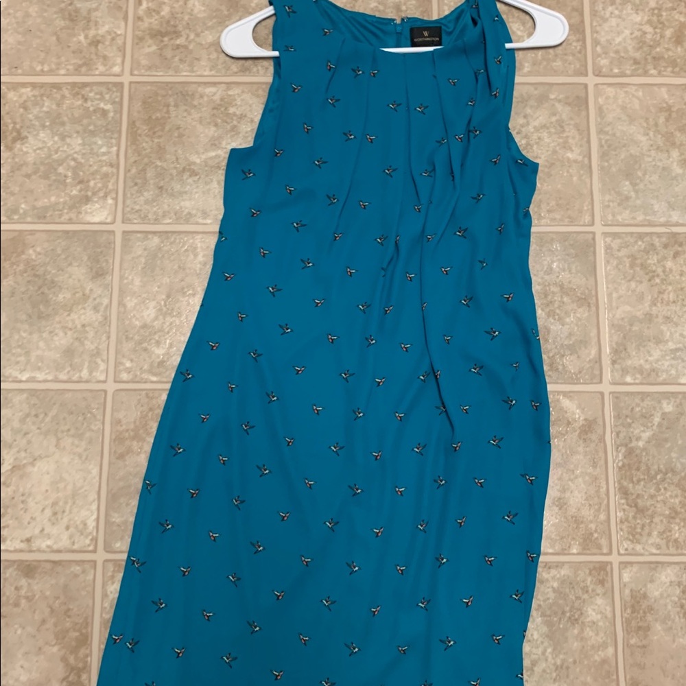 Blue hummingbird dress